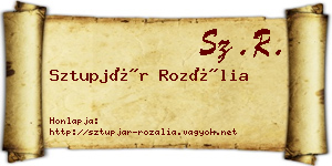 Sztupjár Rozália névjegykártya